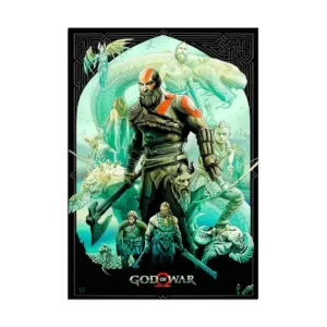 God of War wall poster: A striking image featuring the iconic protagonist of the game, exuding power and intensity.