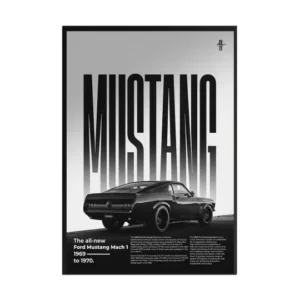 Get your adrenaline pumping with this captivating Mustang wall poster. A perfect addition to any car enthusiast's collection.