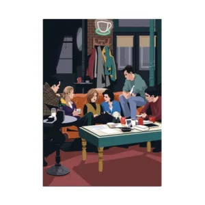 "Friends wall poster featuring beloved characters and iconic moments from the classic TV series, a nostalgic addition to any fan's collection, bringing the joy of Central Perk into your space."