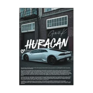 The epitome of automotive excellence - the Huracan. Unleash your inner speed demon with this ultimate supercar. Lamborghini Wall Poster.