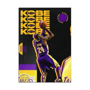 A dynamic wall poster featuring an intense basketball game scene, highlighting players in action on the court.