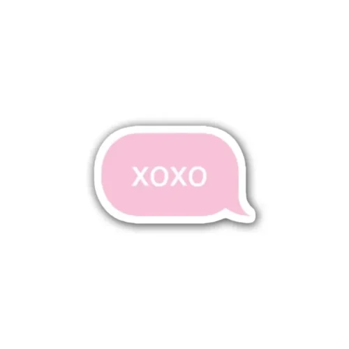 A pink XOXO chat sticker ideal for laptops, diaries, bottles, and more, perfect as a cute and romantic gift.