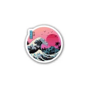 A Great Wave off Kanagawa sticker ideal for laptops, diaries, bottles, and more, perfect as a classic and artistic gift.
