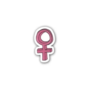 Feminist Gender Girl Power Sticker featuring cute and girly design, perfect for laptops, water bottles, and diaries. Made from durable PVC material for lasting empowerment.