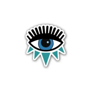 An Evil Eye aesthetic sticker ideal for laptops, diaries, bottles, and more, perfect as a gift for those who appreciate protective and mystical designs.