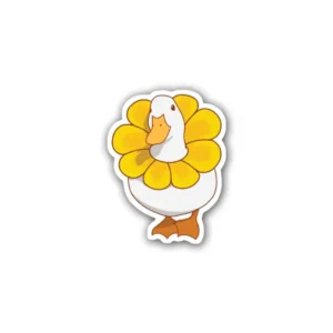 A Sunflower Duck sticker ideal for laptops, diaries, bottles, and more, perfect as a cheerful and cute gift.