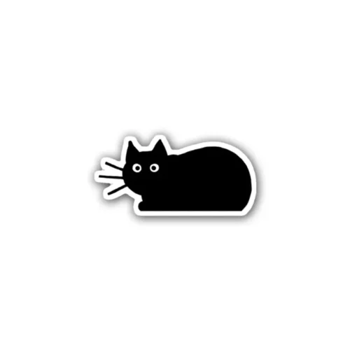 A cute black cat sticker ideal for laptops, diaries, bottles, and more, perfect as an adorable and charming gift.