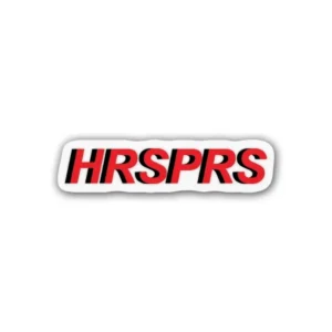 An HRSPRS sticker ideal for laptops, diaries, bottles, and more, perfect as a gift for car enthusiasts.