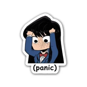 Anime Panic Sticker featuring dynamic design, perfect for laptops, water bottles, and diaries. Made from durable PVC material for lasting impact.