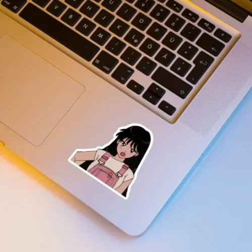 Sailor Mars Sticker featuring iconic design, perfect for personalizing laptops, water bottles, and diaries. Made from durable PVC material for long-lasting style.