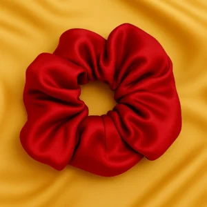 Red Shade Silk Scrunchies