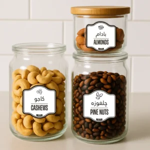 Dry fruits and seeds kithcen label Pack of 16
