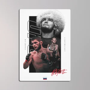 Khabib Nurmagomedov UFC Champion Metal Poster