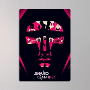 Squid Game Mask Abstract Metal Poster