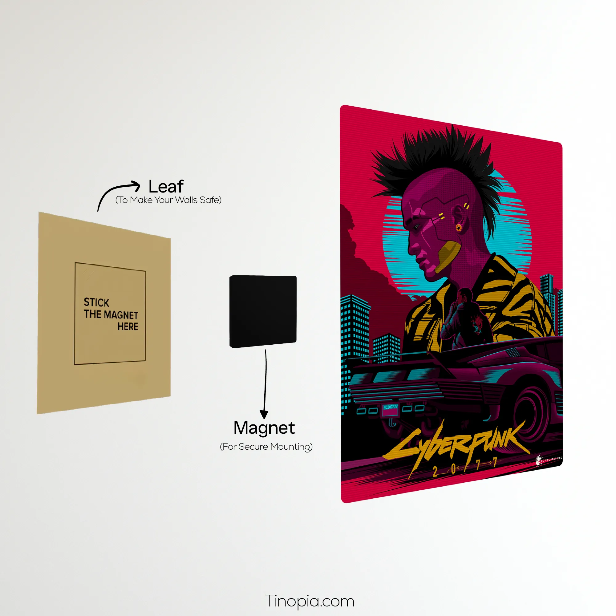 Cyberpunk Neon Samurai Metal Poster