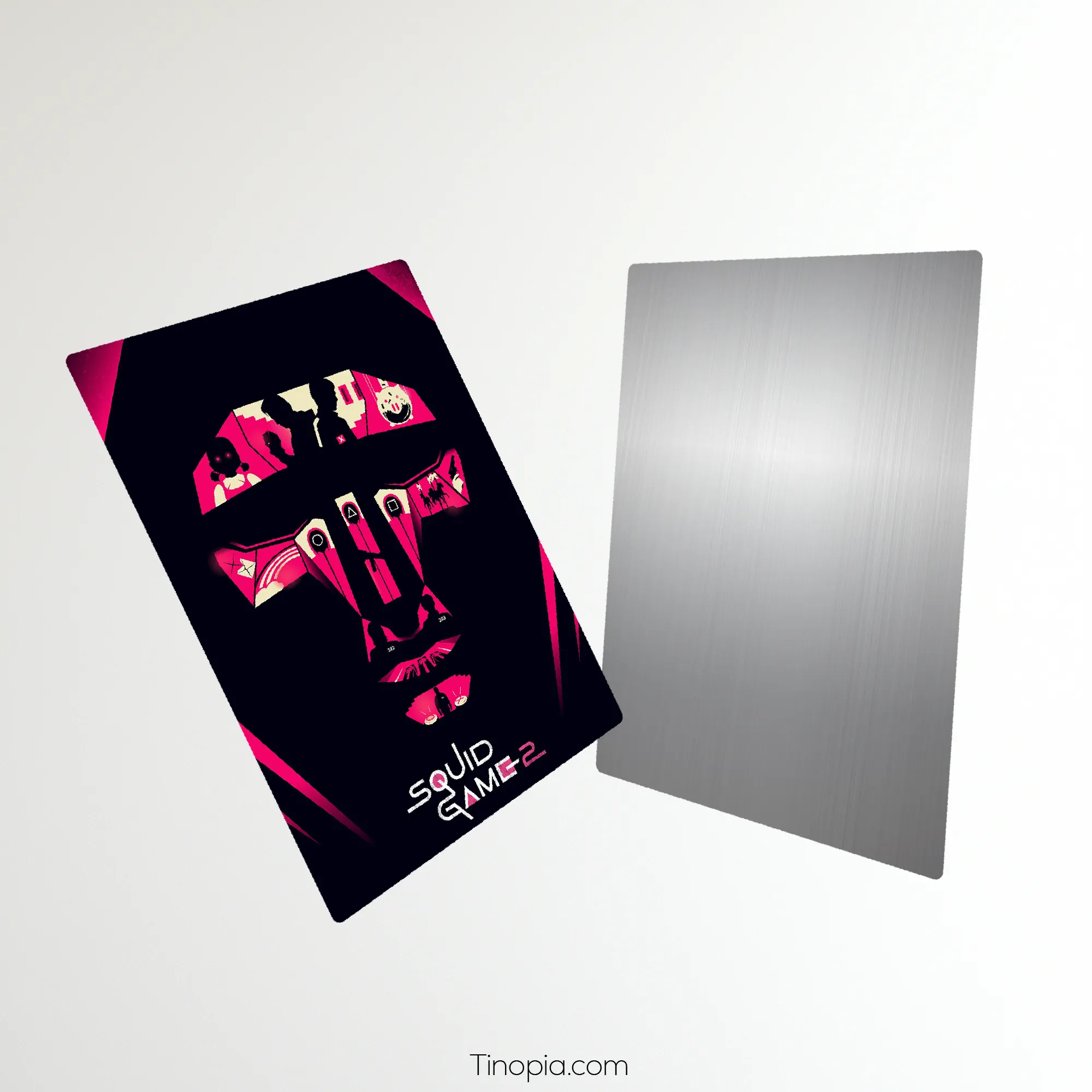 Squid Game Mask Abstract Metal Poster