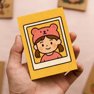 Cute Girl Portrait Mini Notebook