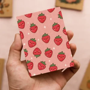 Strawberry Pattern Mini Notebook