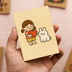 Girl & Bunny Friends Mini Notebook