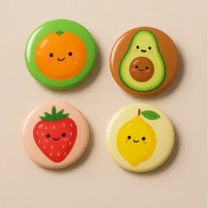 Fruit Dot Pin Badges Pack (4 pcs)