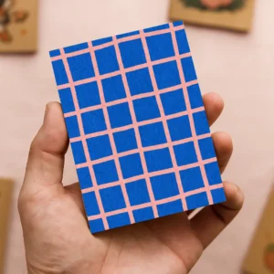 Blue And Purple Grid Mini Notebook