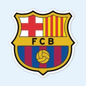 Pictorial representation of FC Barcelona Sticker for laptops, tumblers and more with a blue background