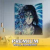 Eren Yeager Fragment Tapestry The Eren Yeager Fragment Tapestry hanging on a wall, featuring a dramatic collage of Eren's memories and Titan forms from Attack on Titan.