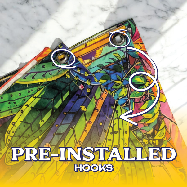 Vibrant Mexican Alley Tapestry hooks Corner detail of the Vibrant Mexican Alley Tapestry showing durable pre-installed metal grommets for easy and secure wall mounting.