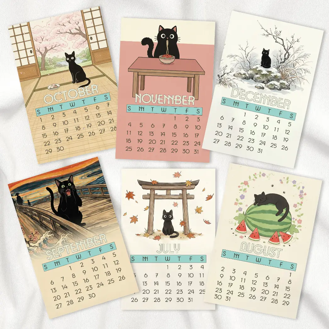 Cozy Cats 2026 Mini Desk Calendar 2