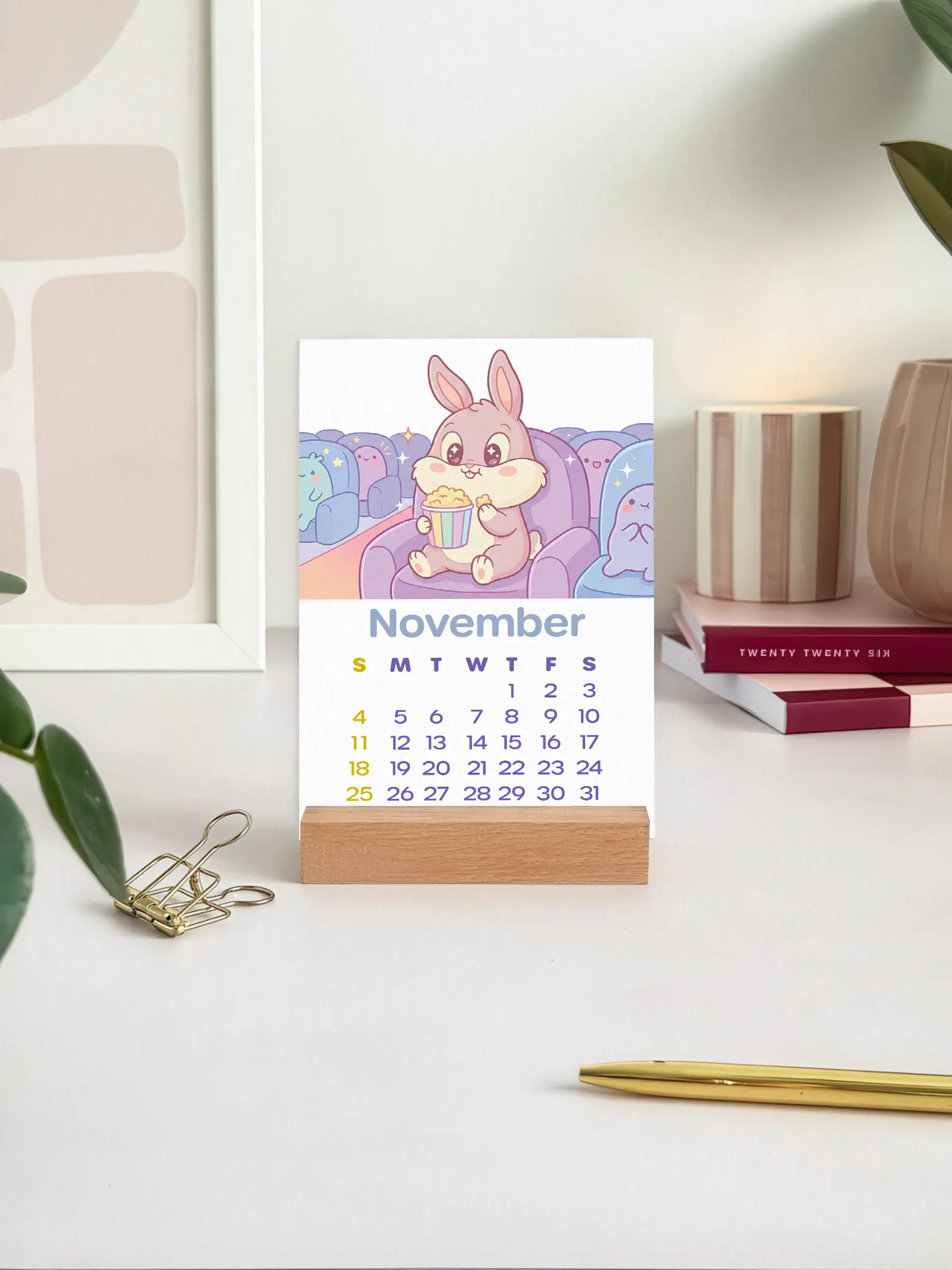 Nostalgic Cartoons 2026 Mini Desk Calendar standing