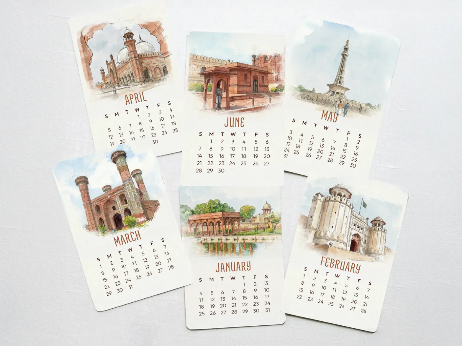 Nostalgic Lahore 2026 Mini Calendar 2