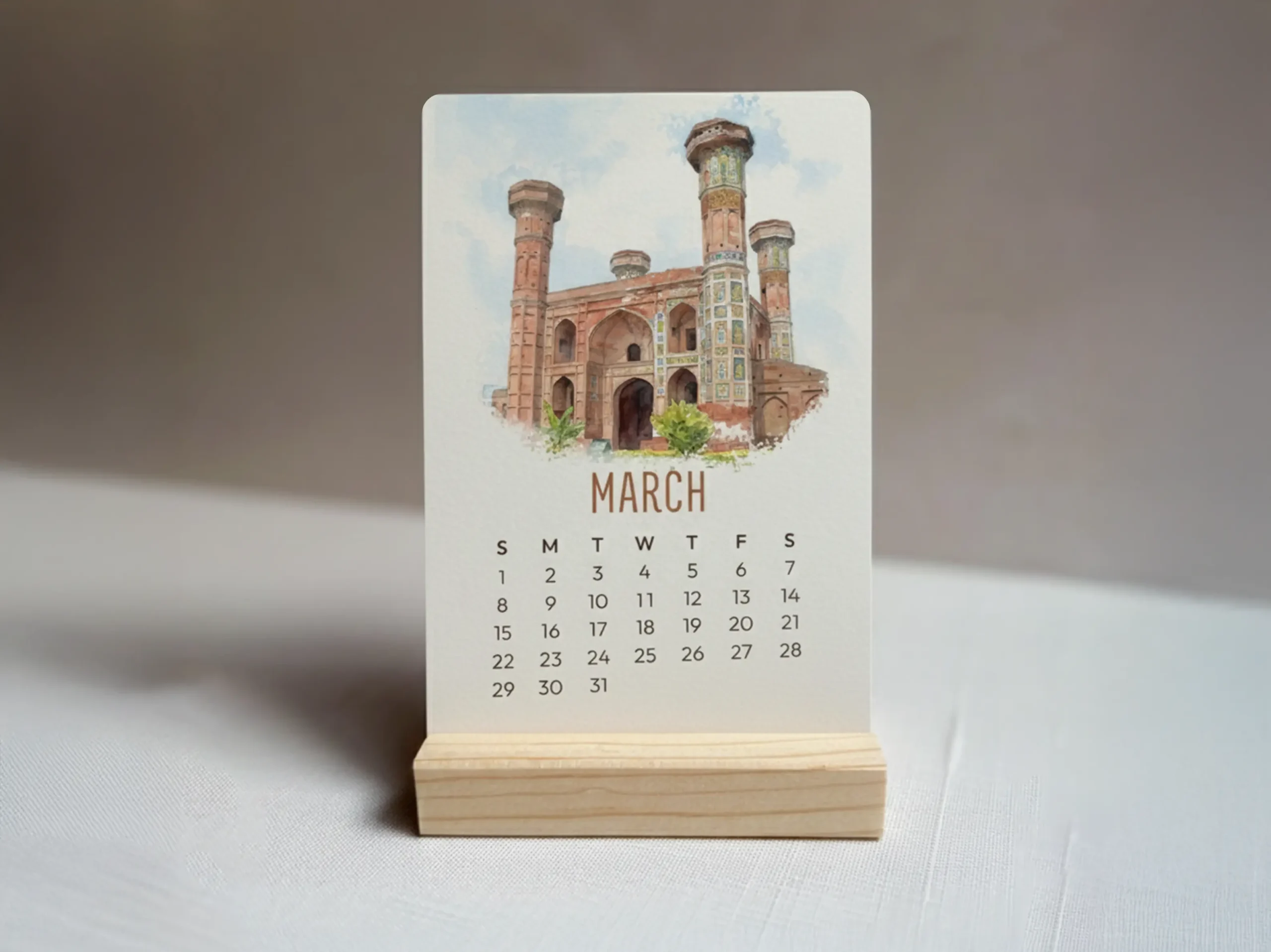 Nostalgic Lahore 2026 Mini Calendar February