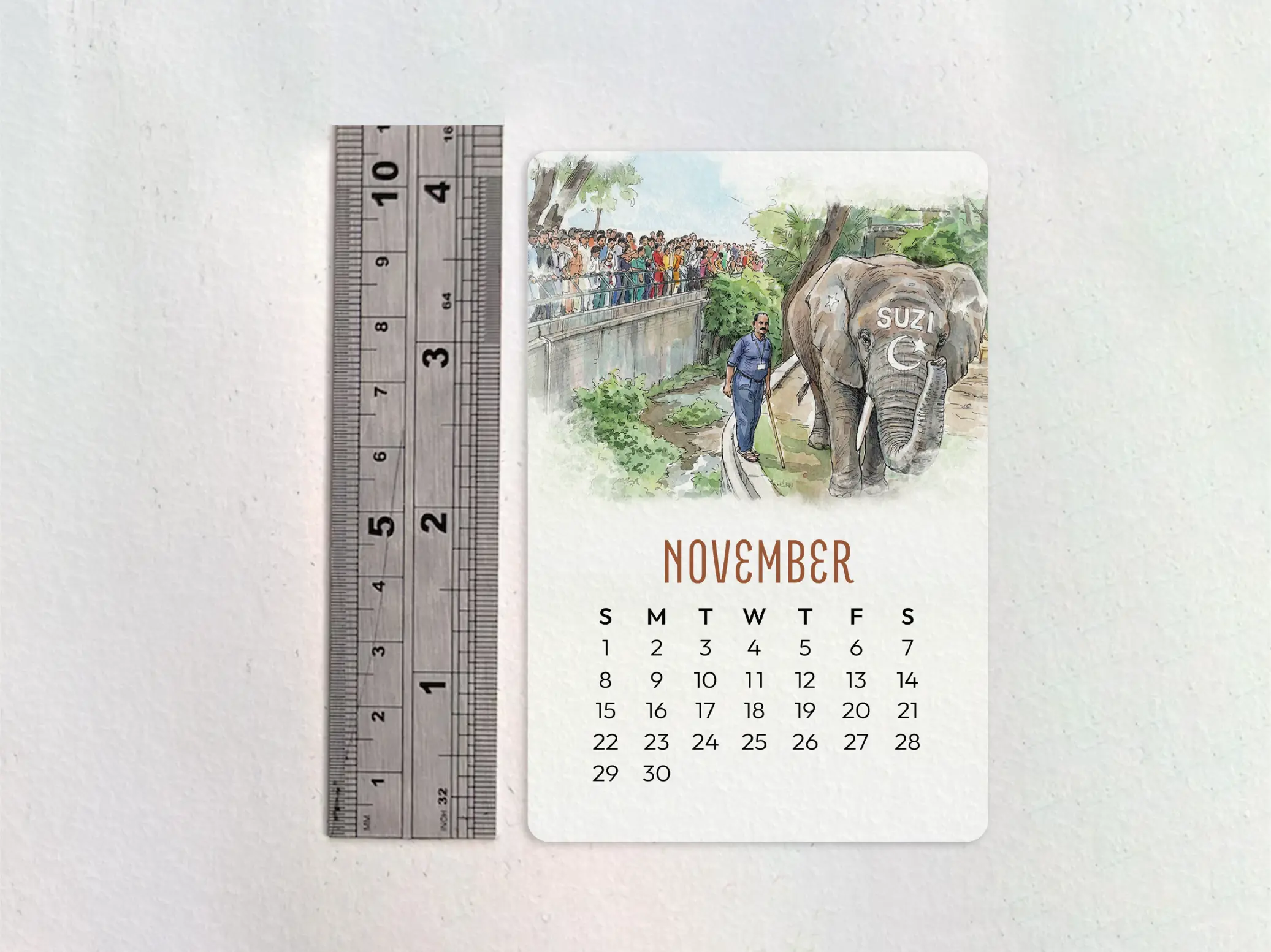 Nostalgic Lahore 2026 Mini Calendar size guide