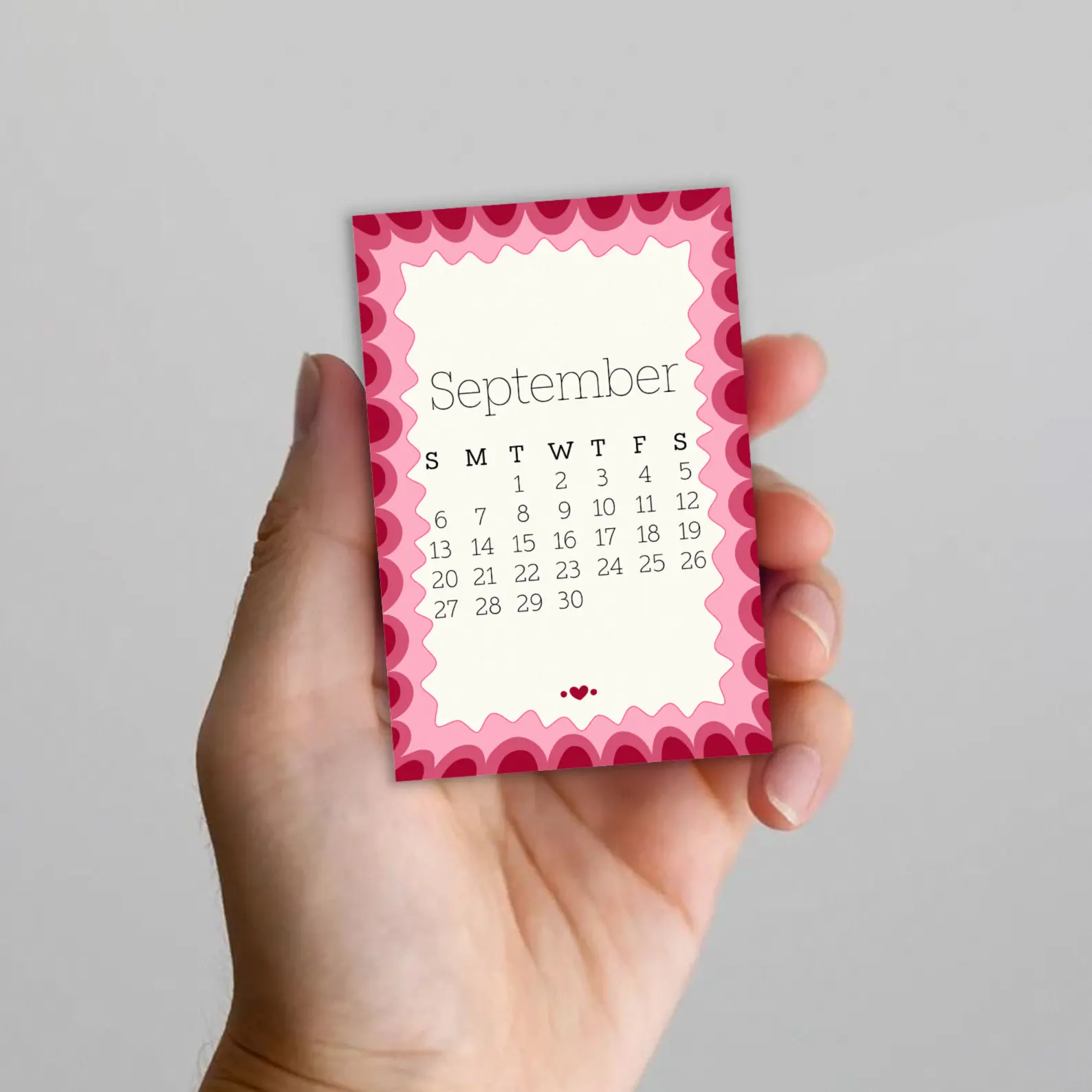 Pastel Geometric 2026 Mini Calendar in hand 2