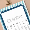 Pastel Geometric 2026 Mini Calendar october