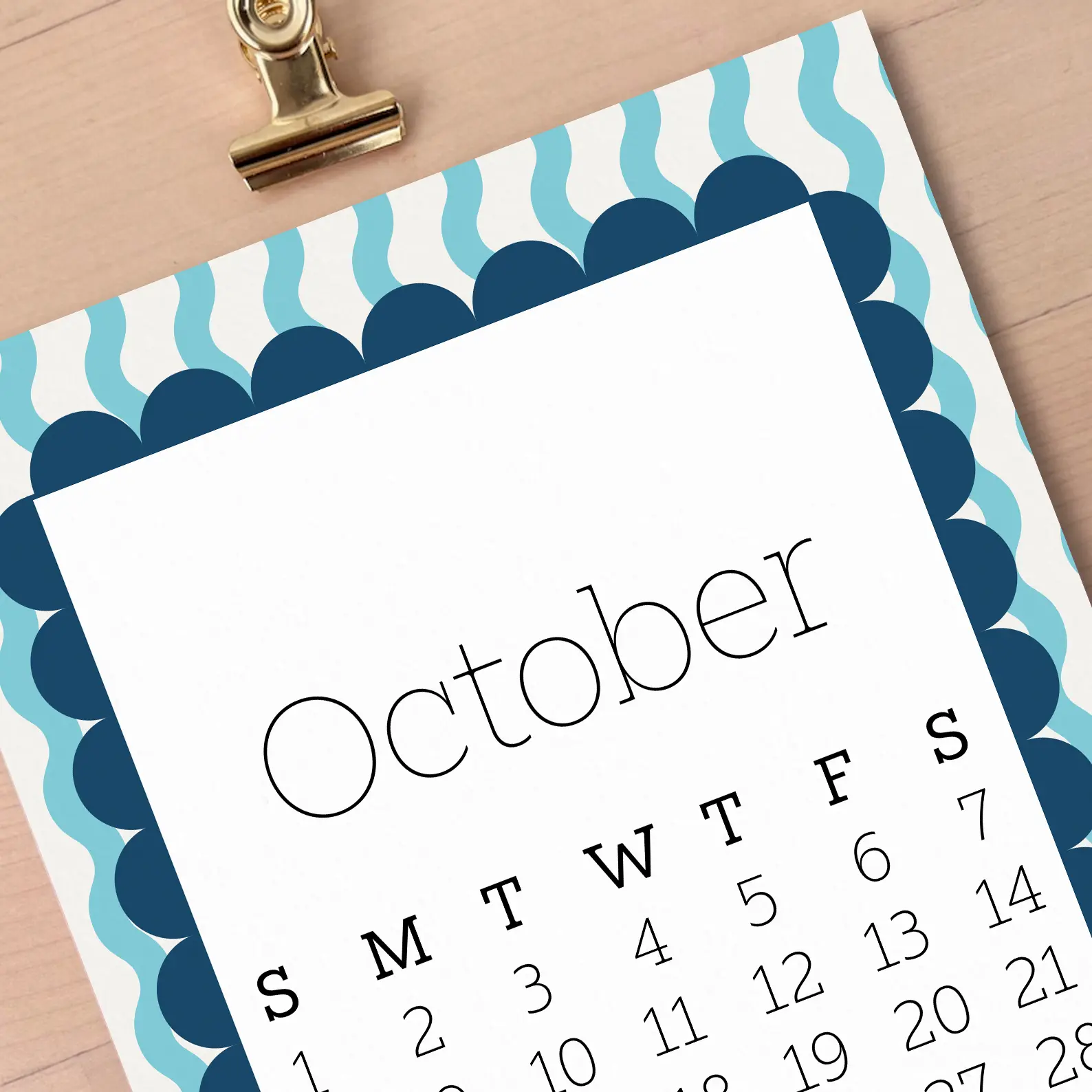 Pastel Geometric 2026 Mini Calendar october