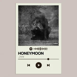 Honeymoon – Jani | Scannable Music Card on neutral background